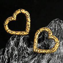 1 pieza Expansor de lóbulo con forma de corazón barroco, acero inoxidable 316L hipoalergénico, joyería corporal para piercing - amar - Ver 4