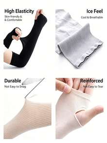 3pcs Summer Ice Silk Arm Sleeves Men's Gloves Arm Covers Women's Sun Protection Cool Arm Warmers - Multicolor - View 3