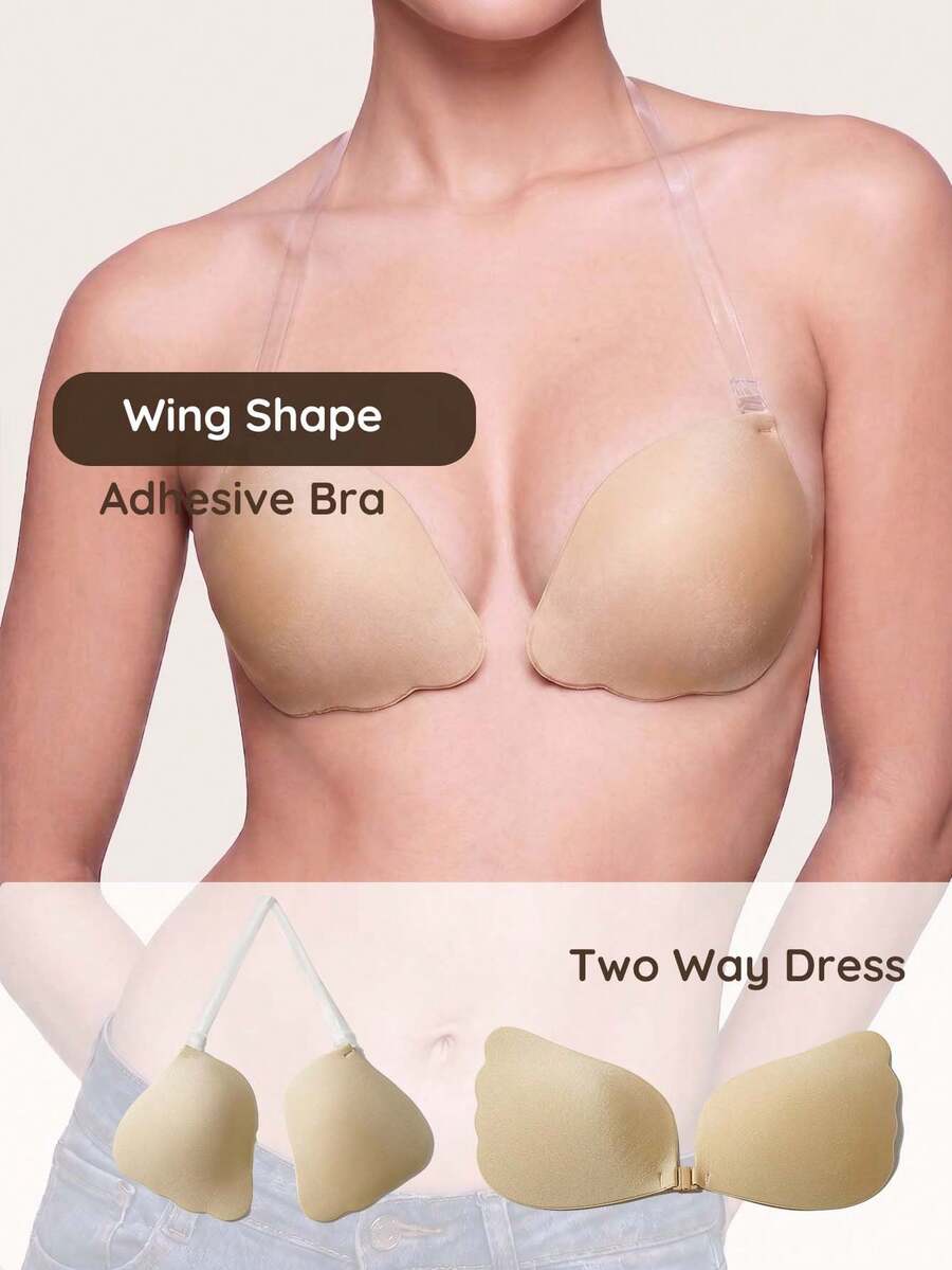 Pétalos de pecho con cordón para mujer, levantan y realzan para vestido de novia, pegatinas de sujetador invisible de silicona sin espalda - Multicolor - Ver 1