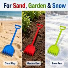 1pc 20.47in Large Size Garden Rake, Suitable For Beach, Snow And Other Outdoor Scenes, Garden Lawn Planting Digging Tool, Holiday Decoration, Outdoor Family Entertainment - Multicolor - View 5