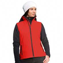 Result Core Womens/Ladies Printable Full Zip Softshell Bodywarmer - Red / Black - View 2