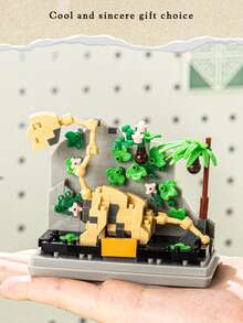 創意恐龍化石高層積木，小顆粒恐龍積木動物玩具裝飾，適合男孩與女孩 - 彩色 - 查看 6