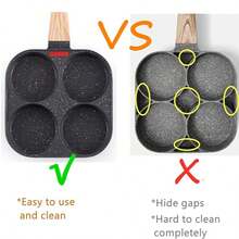 4-Piece Non-Stick Egg Pan And Granite Egg Pan Set, Multi-Functional Breakfast Pan, Suitable For Frying Eggs, Pancakes, Plett, Crepes, Compatible With Gas And Induction Stoves - View 12
