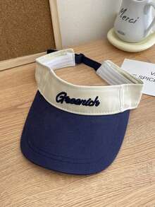1pc Contrast Color Open Top Baseball Cap, Unisex Summer Sports Running Tennis Hat, Sun Protection Sunshade Hat, High Ponytail Compatible, - G Visor - View 5