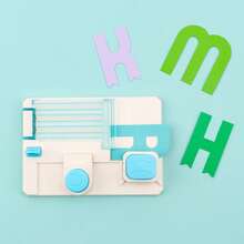 Mini Tablero de Perforación de Alfabeto para Manualidades DIY, Crea Letras, Números y Puntuación, Scrapbooking, Hacer Tarjetas, Pancartas de Fiesta, Incluye Manual Paso a Paso - D - Ver 2