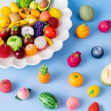 50/20/5pcs Realistic Fruit & Vegetable Models, Mini Fruit Models, Resin Fruit Models, Lifelike Effect, Mini Food & Vegetable Decor, Mini Food Basket, Mini Kitchen Mini House Store, Outdoor Garden Decor, Garden Decoration - A - View 1