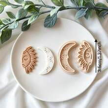 Sun & Moon, Butterfly, Dragonfly, Bird Shaped Clay Cutter Set, Polymer Clay Jewelry Making, Soft Clay Earring Molds, For Earrings, Brooches, Pendants, Pottery Molds, High Precision Soft Clay Cutting Molds - Apricot - View 9