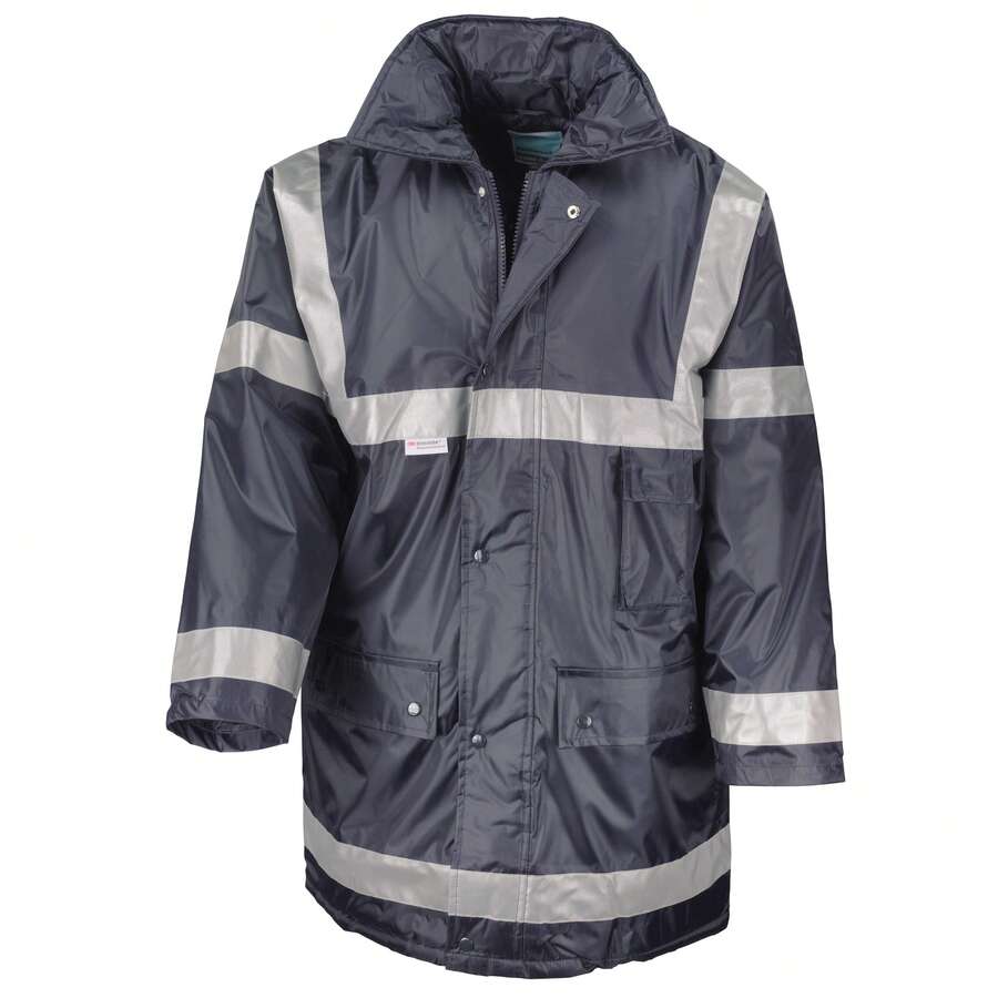 Result Mens Work-Guard Workwear Management Coat - Navy Blue - View 1