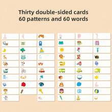 30件組木製拼字遊戲-雙面小寫字母閃卡,互動式字母學習玩具,適合3歲以上兒童的教育禮物 - 彩色 - 查看 8