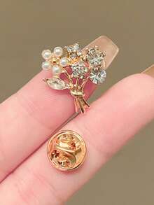 1件花卉印花休閒優雅街頭風鋅合金胸針，四季皆宜 - 花束 - 查看 5