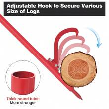 60in Heavy Duty Cant Hook Log Roller & 2-in-1 Wood Jack, Adjustable Steel Peavey Log Lifter with Non-Slip Rubber Grip, Logging Tool for Firewood, Sawmill, Forestry, Yard Work, Red - Rot - Übersicht 6