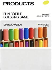 11pcs/21pcs Memory Bottle Color Matching Game - A Strategic Tabletop Game Suitable For Classroom Icebreaking And Home Entertainment, Enhances Cognitive Ability. Fun Group Party Game, Also Unique Christmas Gift, Children's Educational Matching Toy, Color Recognition Toy, Birthday Gift, Party Gift (Bottle Colors Are Randomly Shipped) - Multicolor - View 3