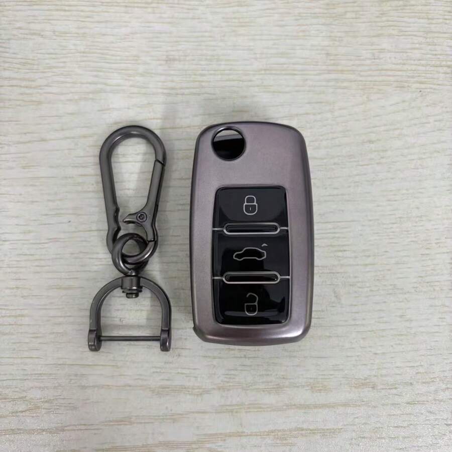 Soft TPU Car Key Cover With Key Protector Shell, Suitable For Polo Tiguan Passat B5 B6 B7 Golf MK6 Jetta Lavida, Octavia Seat - a - View 1