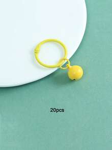 10/20 piezas anillos de llavero de campana de aleación de zinc esmaltada de colores, estilo Ins, anillos de llavero divididos, accesorios para hacer colgantes de manualidades con cuentas Perler, dijes para bolsos - Llavero con forma de campana pintada - Ver 22