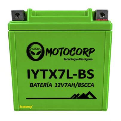 Batería Motocorp MF-FA IYTX7L-BS para Cargo 150 / Rocketman 250 / Gixxer 250 / Ninj 250 / Pulsar 150 y Más – 12V Libre de Mantenimiento