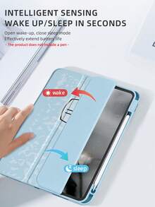 極簡筆記本風白色冰藍彩繪筆槽保護殼，適用於 iPad Mini 6/Mini 7/9.7/10.2/10.5/Air 4/Air 5/10th/10.9/Pro 11"/Air 11(M2)/12.9/Pro 11 2024(M4)/Air 13(M3 2025)/Air 11-Inch(M3) 2025/(A16) 11 Inch 11th Generation 2025，9.7 和 10.2 為左側筆槽，其他機型為右側筆槽，三折平板保護殼附筆槽，TPU 軟邊全包防摔耐磨，蜂巢散熱，磁吸休眠，內建筆槽，不含筆 - 白冰藍 - 查看 8