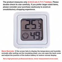 2pcs Mini Compact Digital Thermometer Hygrometer, Practical Indoor Outdoor Humidity Monitor With LCD Display, Battery Powered Temperature Humidity Meter For Home, Teenager Room, Garden, Car - 白色 - 查看 10