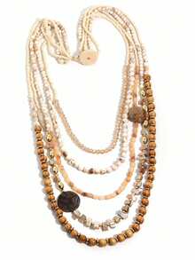 1pc Women's Vintage Bohemian Beach Vacation Style Geometric Multi-Layer Beaded Long Necklace - 1 Vintage Geometric Multi-layered Beaded Long Necklace - View 5