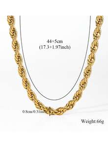 RAYQUEEN 1 buah Kalung Rantai Punk Tebal 8mm dengan Desain Pilin untuk Wanita, Cocok Sebagai Hadiah Liburan dan Pemakaian Sehari-hari - kalung - View 5