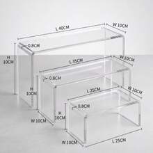 Estantería de almacenamiento de acrílico con estante en forma de U reforzado de 8 mm de grosor, estante transparente de aumento de altura, divisor de gabinete, soporte de exhibición para transmisión en vivo, regreso a la escuela - Multicolor - Ver 6
