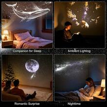 2-In-1 Starry Sky Projection Lamp, Includes 13 Interchangeable Projection Slides, Adjustable Brightness, 360° Rotatable Design, USB Powered RGB Night Light, Suitable For Car, Bedroom And Living Room Decoration - White - View 8