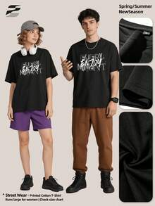 Men's Summer Casual Soft Round Neck Short Sleeve-Shirt,Distressed Stacked Phrase Every Enjoy Moment Retro Print Graphic Is Suitable Relaxed Dail - Black - View 3