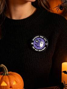 Halloween Badge, Ghost Theme Design. Suitable For Halloween Theme Party, Halloween Gift, Souvenir, Gift For Friends, Backpack Decoration And Holiday Accessories. - One Size Fits All - View 6