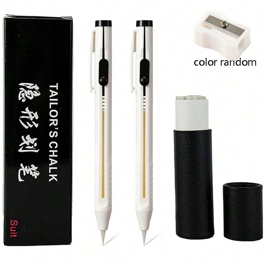 20支裁缝用隐形布料记号笔,2支/套粉笔式缝纫记号笔,适用于DIY手工缝纫标记 - 彩色 - 查看 1