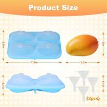 4pcs 3D Mango Shaped Silicone Mold, Pudding Ice Cream Mousse Cake Decorating Baking Tool - Multicolor - View 3