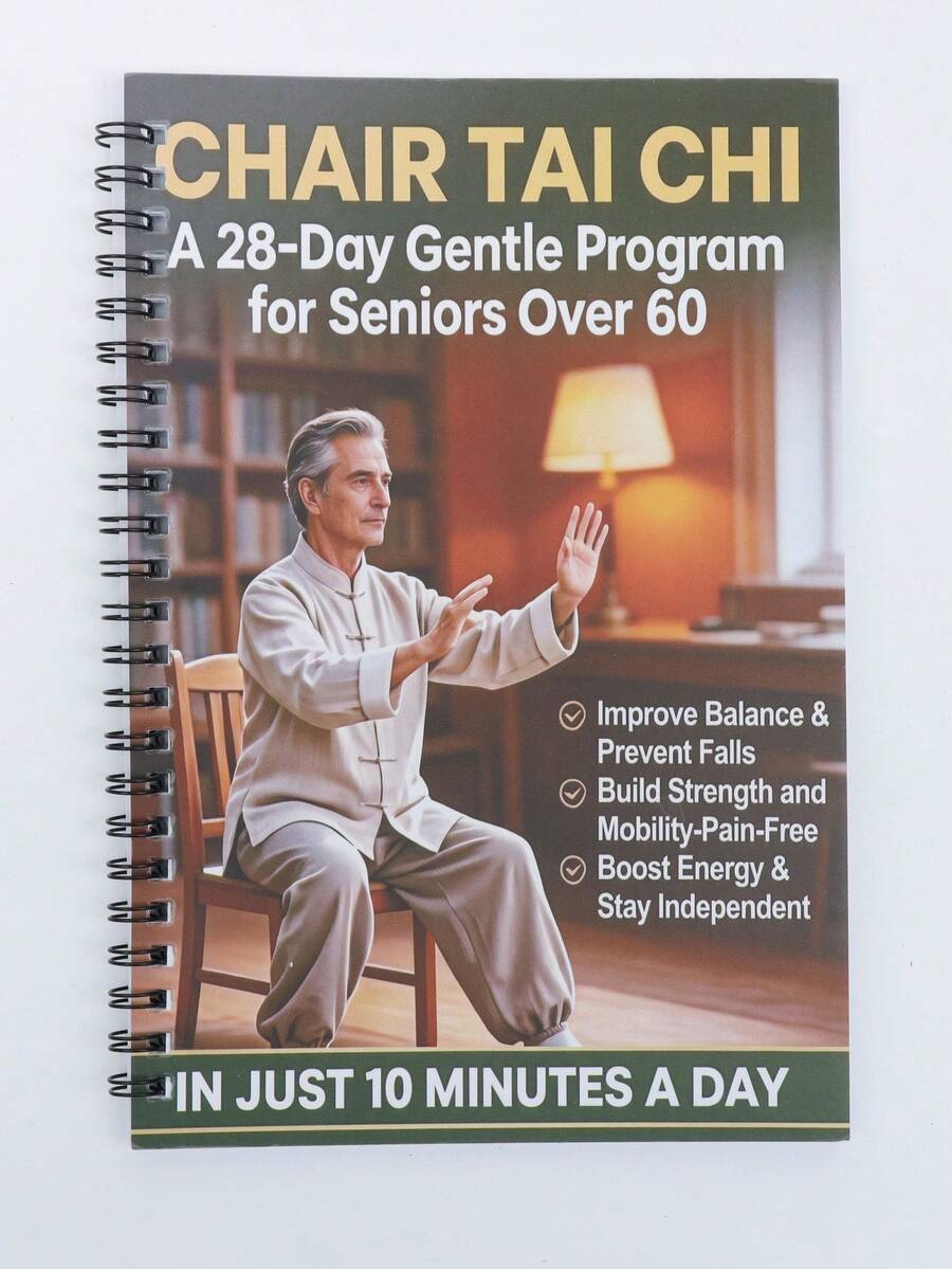 Tai Chi Chair Exercises For Seniors 60+: Spiral-Bound Workout Notebook With Tai Chi Practice-Suitable For Daily Balance Training, Fall Prevention, Joint Pain Relief, And Flexibility Improvement Fitness And Active Aging Log - A - View 1
