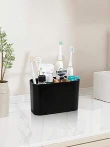 Bathroom Toothbrush Holder, Electric Toothbrush Holder, Bathroom Countertop Storage Rack, With Bamboo Divider, Children's Toothbrush And Toothpaste Storage Rack - Multicolor - View 5
