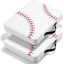 Thick Stadium Cushion 2 Pack 2.8" Baseball Print Waterproof 13.4"X 16. 2.8" Bleacher Pads With Handle Sport Portable Cushion Games, Outdoor Event - Baseball - View 1