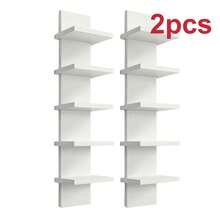 1/2 Piece Set Of 5-Layer Wall Frame Unit - Narrow Smooth Laminated Veneer - Vertical Column Wall Decoration Installation Floating Storage Home Decoration Organizer High Tower Bedroom, Living Room Practical Frame, Black And White Optional - Mixed Colors (thickened) - View 17