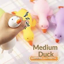 1PC Ultra Soft Matte Pastel Long Neck Goose TPR Maltose Slow Flow Squishy Gadget, Loose Unpacked Soft Squeeze Stress Relief Desk Toy, Simulation Waterfowl Office Relax Accessory, Pocket Calming Tool, Party Favor, Aesthetic Unbox Shooting Prop - Multicolor - View 2