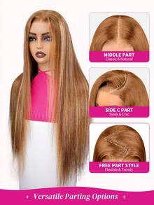 ISEE HAIR 穿戴即走挑染假髮 棕色直髮 預剪無膠蕾絲假髮 7*5 HD蕾絲 預拔髮際線 180%密度 8-14吋波波頭 16-30吋 適合女性日常使用 平價款 - S4/27 - 查看 5