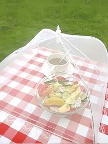 Large Foldable White Mesh Food Cover, Pop-Up Fly-Proof Food Cover Tent, Kitchen And Outdoor Camping Food Protection Cover, Home Vegetable Cover, Table Cover, Foldable Vegetable Cover, Suitable For Outdoor Picnic And Gathering - Multicolor - View 11