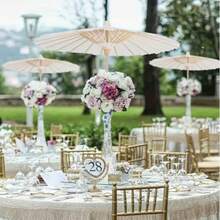 10 Set Of Paper Umbrellas Of Different Sizes, Suitable For Festival And Wedding Decorations And Accessories. Handmade Bridal Umbrella, Party Supplies. - White - View 7
