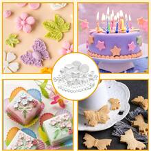 33 piezas Molde cortador de galletas con forma de flor blanca DIY Molde de fondant para pastel de flor Herramienta de decoración de pastel de plástico Accesorios de repostería Cortador de galletas de plástico - Multicolor - Ver 7