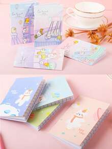 5/10PCS Cartoon Illustration Mini Pocket Notebooks, Lightweight Portable Memo Notebooks, Can Record Notes, Record Inspiration, Can Draft, Essential Back To School Stationery - Multicolor - View 6