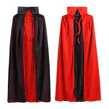 1pc Halloween Black Red Reversible Hooded Cape Unisex For Kids And Adults Medieval Wizard Vampire Cosplay Costume For Party Stage - Multicolor - View 2