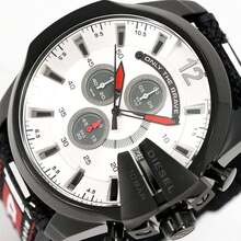 Diesel DZ4512 Black Case White Dial Watch Logo Canvas Strap Waterproof Hip Hop Men Watch - one-size - View 2