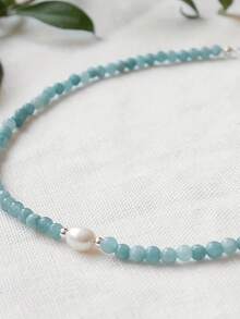 Collar y Gargantilla de Cuentas de Piedra Amazonita de 4mm Estilo Boho: Joyería de Moda Exquisita para Mujeres, Regalo Exquisito Ideal para Amigos y Seres Queridos - Multicolor - Ver 8