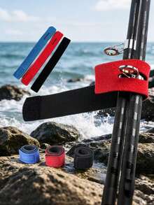 5 piezas de correas de amarre para cañas de pescar reforzadas, correas de sujeción con cierre de gancho y bucle, amarres elásticos para cañas de señuelos con cinta mágica, cuerdas de fijación para accesorios de pesca al aire libre, accesorios duraderos de almacenamiento de equipo de pesca para asegurar cañas de pescar - Multicolor - Ver 2