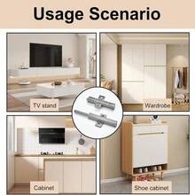 Push To Open Door Catch, Heavy Duty Push Open Door Latch, 40N Spring Release Touch Latch For Handleless Wardrobe Cabinet Cupboard Drawer Closets Magnetic Push To Open Door Damper(6/10 Pcs) - Gray - View 7