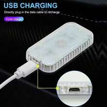 Đèn LED cảm ứng ô tô, đèn nội thất mini không dây, phù hợp cho trần/mái xe, đèn đọc sách, bậu cửa, ngăn chứa đồ, sạc lại qua USB - Nhiều màu - Xem 6