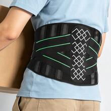 1pc Back Brace For Women Men, 7 Stays Support Brace, Adjustable Design Lumbar Support Belt - Black - View 7