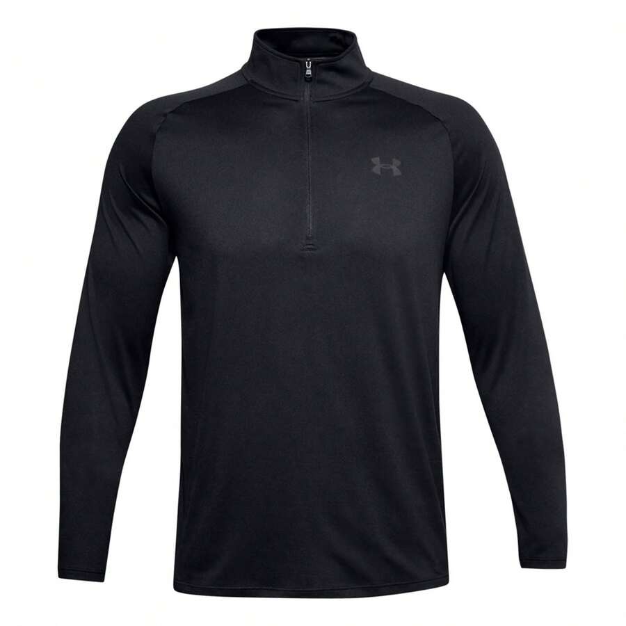 Under Armour Mens 2.0 Half Zip Technical Top - Black/Charcoal Grey - View 1