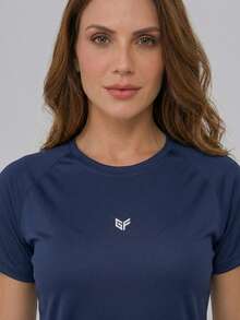 Women's Gym Set: DRY FIT T-Shirt + Fitness Sports Shorts - Premium Lightweight And Comfortable Gym Kit - 藏蓝色 - 查看 3