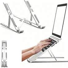 1 pieza Soporte para portátil, soporte plegable ajustable universal portátil para almacenamiento de tableta, apto para todos los portátiles (aprox. 25 cm) - Multicolor - Ver 1