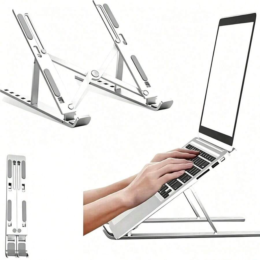 1 pieza Soporte para portátil, soporte plegable ajustable universal portátil para almacenamiento de tableta, apto para todos los portátiles (aprox. 25 cm) - Multicolor - Ver 1